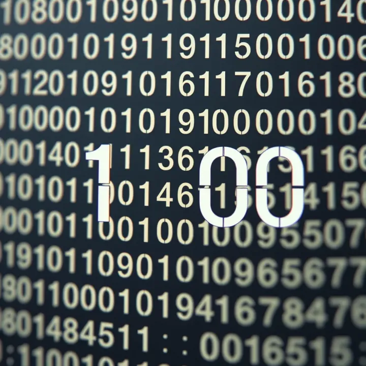 Visual representation of binary digits arranged to illustrate the binary number system structure