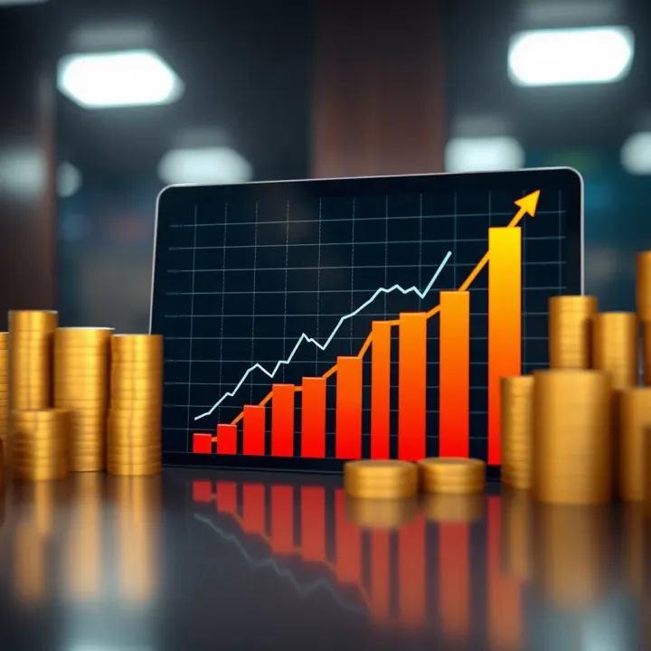 Graph illustrating growth and risks associated with binary option no deposit bonuses for traders