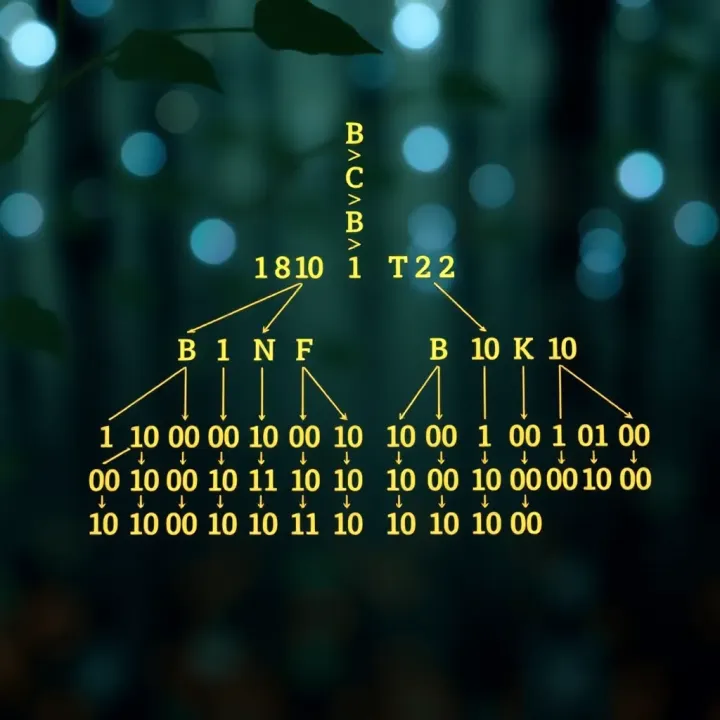 Binary Search Tree Characteristics Illustration of a binary search tree highlighting node arrangement for efficient searching