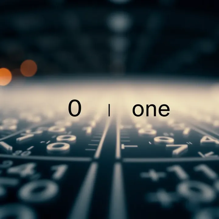 Diagram illustrating the two possible values of a binary variable represented as zero and one