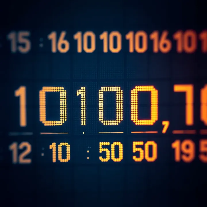 Illustration showing binary digits aligned with their corresponding place values used in decimal conversion