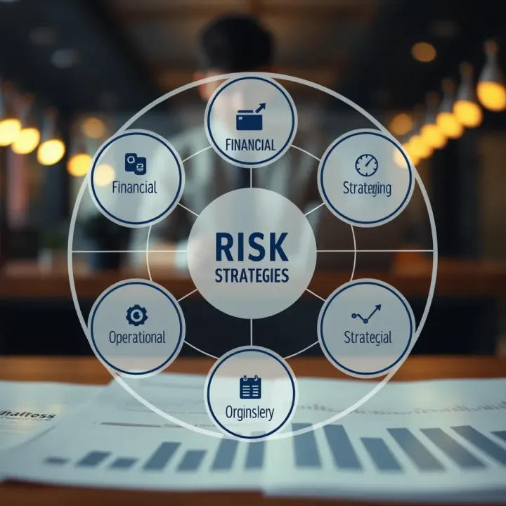 Diagram showing various types of risk management strategies including financial, operational, and strategic areas
