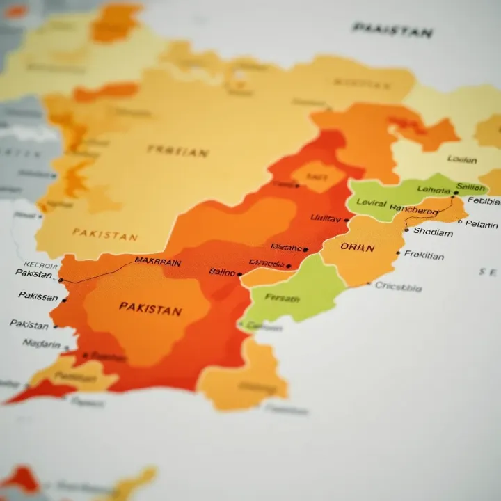 Map showing disaster risk levels and resilience strategies applied across different regions in Pakistan