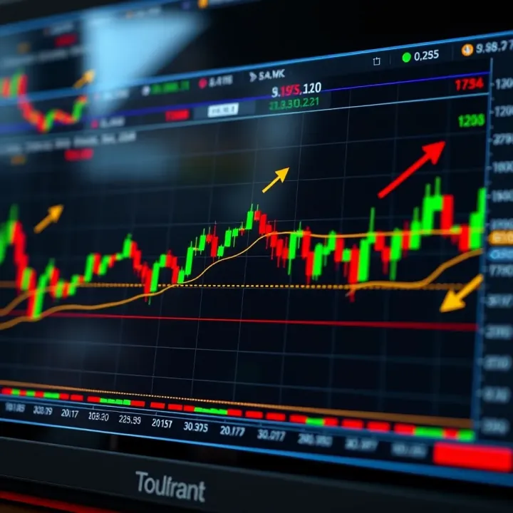 Illustration showing reversal patterns in forex charts with volume indicators and timeframe annotations