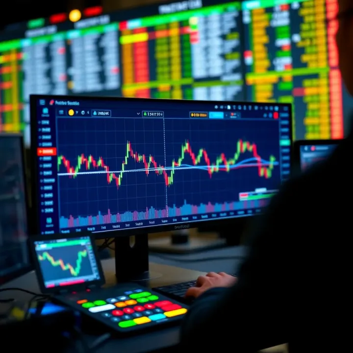 Interactive forex trading platform showing currency charts and simulation controls