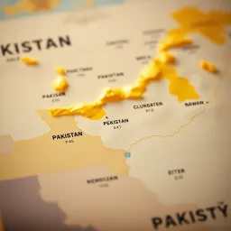 Map highlighting different regions of Pakistan with varying gold rates