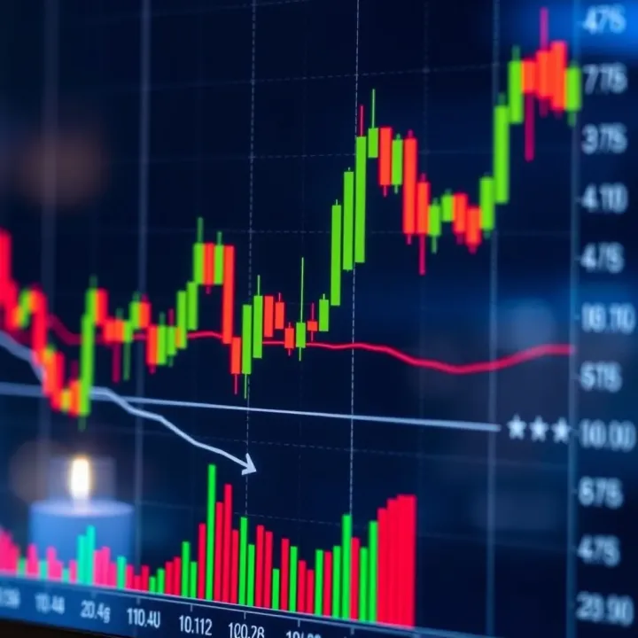 Illustration of Common Candlestick Formations in Trading Chart displaying various candlestick formations indicating bullish and bearish trends