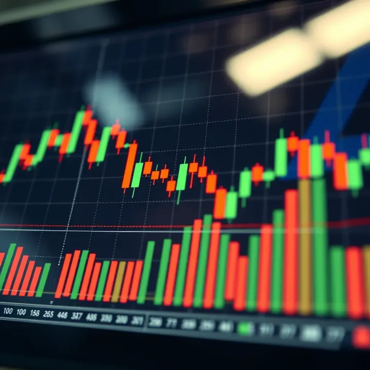 Candlestick chart showing classic bullish and bearish trading patterns in a financial market context